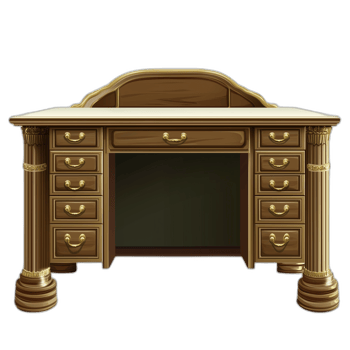 American Traditional Standing desk Furniture piece, Furniture rendering png