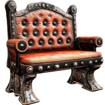 Steampunk Bed bench Furniture piece, Furniture illustration png