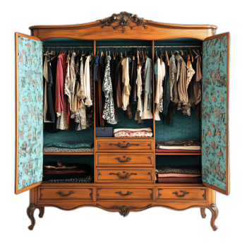 Vintage Wardrobe Furniture piece, Furniture illustration png