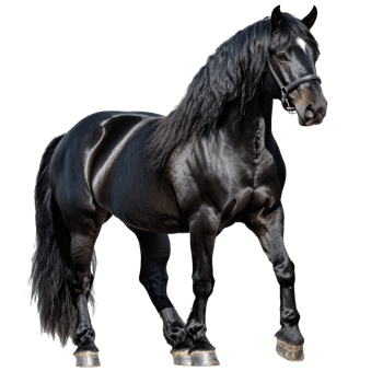 Majestic black stallion walking gracefully png
