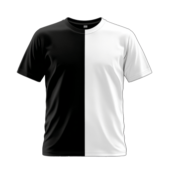 Black and white color block tee design png