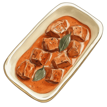 Tasty dish showcasing succulent meat in sauce png