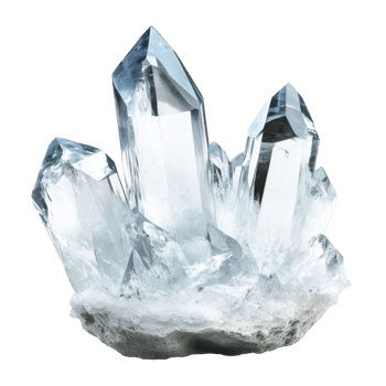 Collection of shining clear crystals on a base png