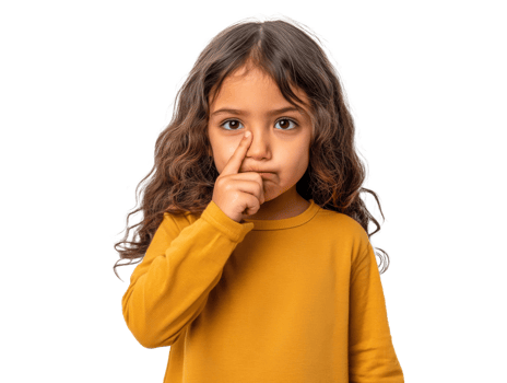 Child making an amusing gesture with finger png