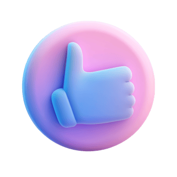 Creative design of a like button in pastel colors png