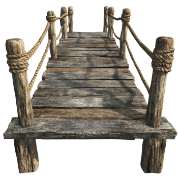 Wooden dock extending over calm waters png