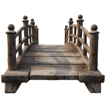 Wooden bridge in a serene outdoor setting png