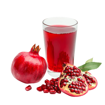 Fresh pomegranate juice with fruit png