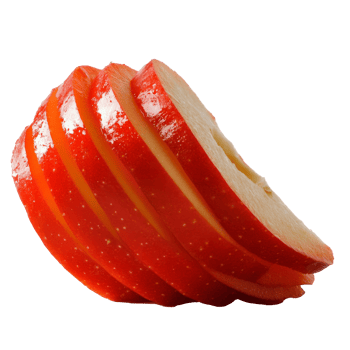 Slices of red apple stacked neatly for display png