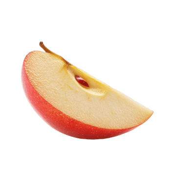 Juicy red apple slice with a smooth texture png