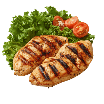 Grilled chicken with fresh veggies png