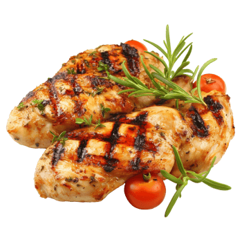 Grilled chicken with herbs and cherry tomatoes png