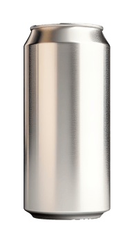 Blank aluminum can ready for beverage filling png