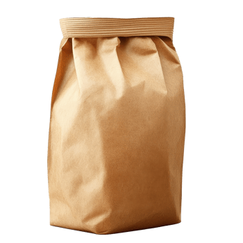 Brown paper bag in a neutral setting png
