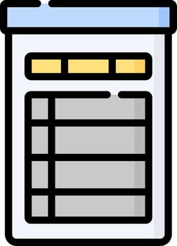A file box with a list of items on it vector