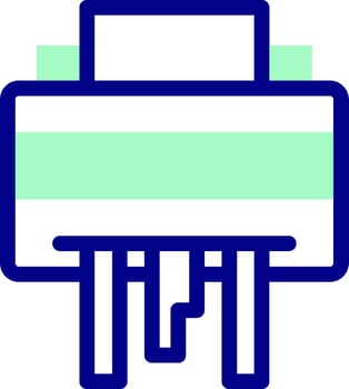 Printer icon, blue and green vector