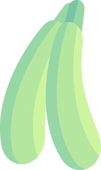 Two green bananas on a white background vector