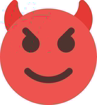 Devil emoji smiley face icon vector