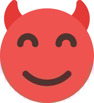 Devil emoji smiley face icon vector