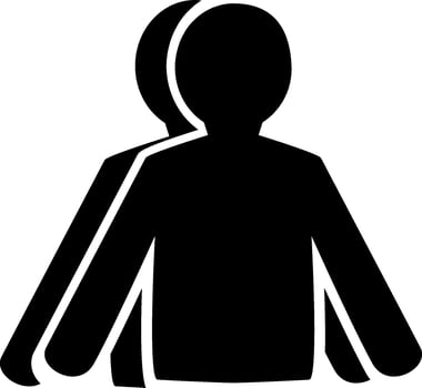 A silhouette of a person standing with their arms out vector