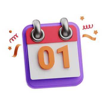 1st Calendar New Year illustration 3D png