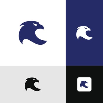 Abstract Eagle Head Mascot Logo Design Isolated On White Blue And Black Background vector