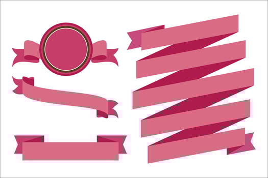 set of ribbons and labels vector