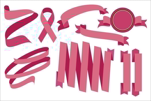 pink ribbon ribbon set vector