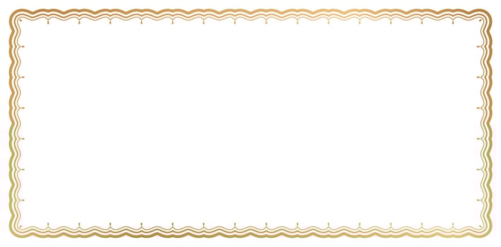wavy lines paper frames with clipping path golden colors isolated white backgrounds for frame picture and images, certificate of commendation, borders divider, labels, photos framed minimalist designs vector