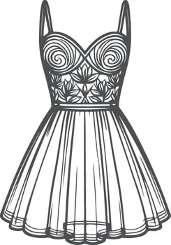 Layered Skater Dress Sketch Design vector