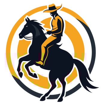 Flat design cowboy silhouette illustration art vector