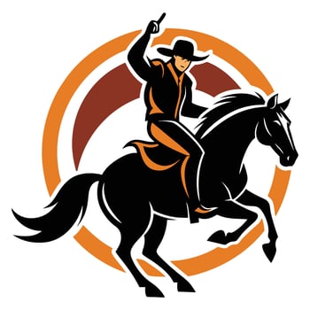 Flat design cowboy silhouette illustration vector