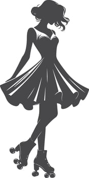 Flared Skater Dress Sketch Design vector