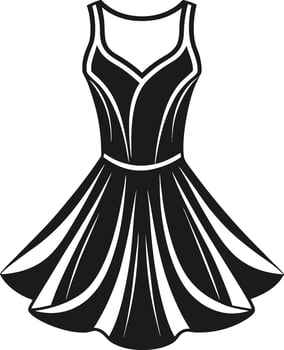 Oversized Skater Dress Outline Design vector