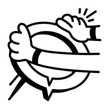 A doodle style icon of phone call vector