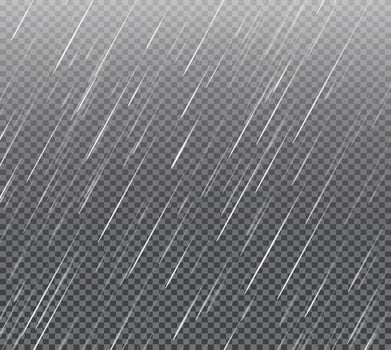 Raindrops on the checkered background. Falling water drops. Nature rainfall. vector