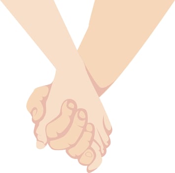 Romantic Couple Holding Hands Illustration vector