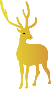 Reindeer silhouette gold Christmas element png