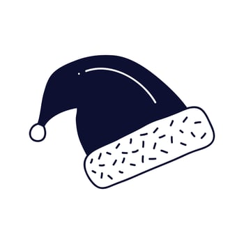 christmas cap icons of black color design vector