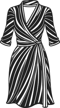 Formal Tunic Wrap Dress Outline Design vector