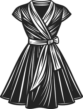 Minimal Layered Wrap Dress Outline vector