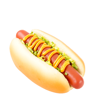 A hot dog with mustard and ketchup on it png