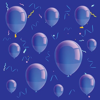 Blue Balloons pattern background vector