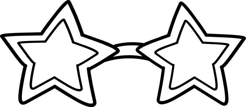 Retro Groovy Star glasses coloring image png