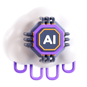 Ai cloud 3D Illustration png