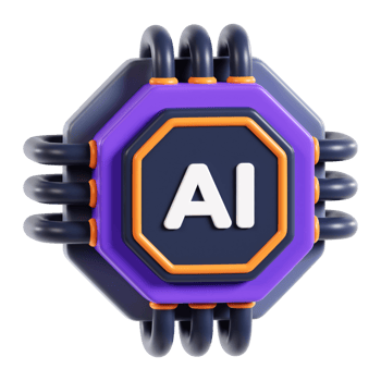 Ai chip 3D Illustration png