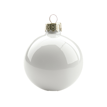 Shiny white christmas bauble isolate on transparent background png