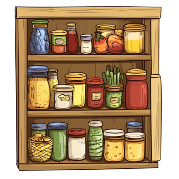 Hand drawn pantry cartoon vector illustration on a transparent background png