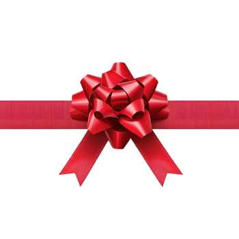 Red gift's bow and ribbon, 3D realistic isolate on transparent background png