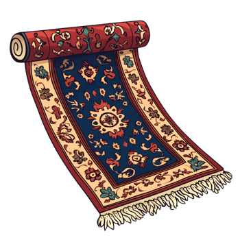 Hand drawn cartoon illustration of a carpet png